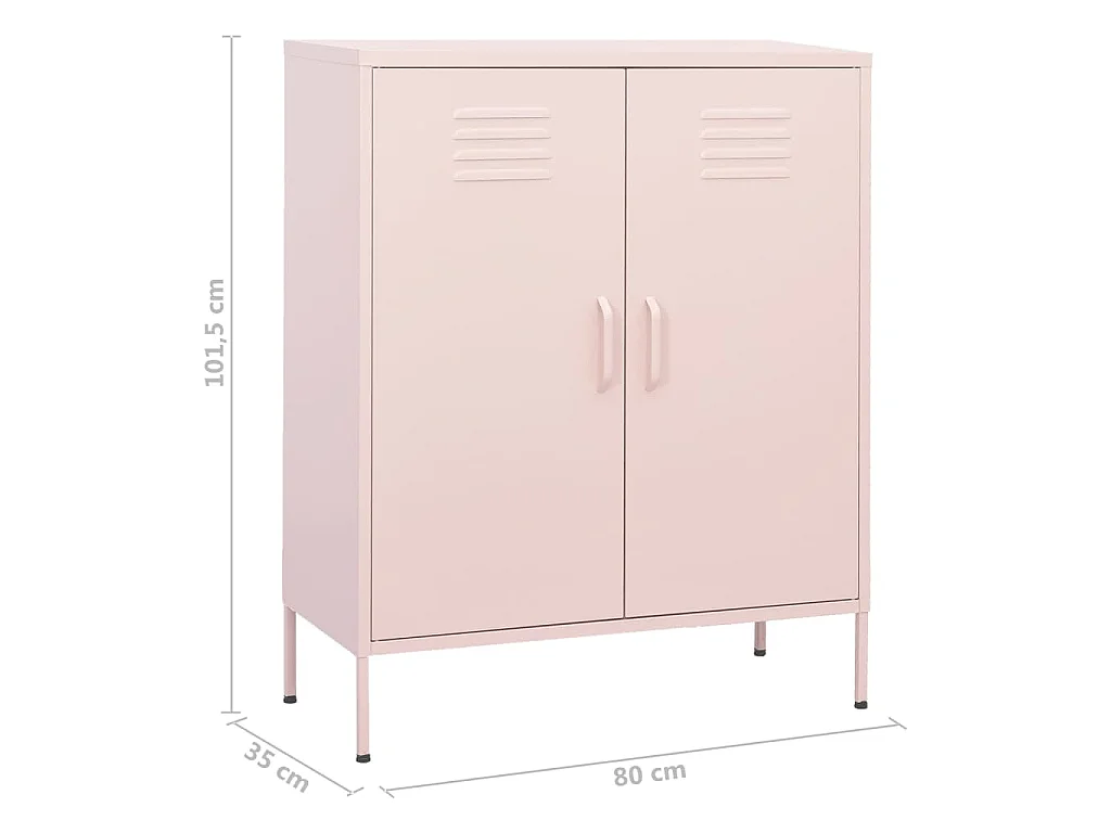 Opbergkast 80x35x101,5 cm staal roze