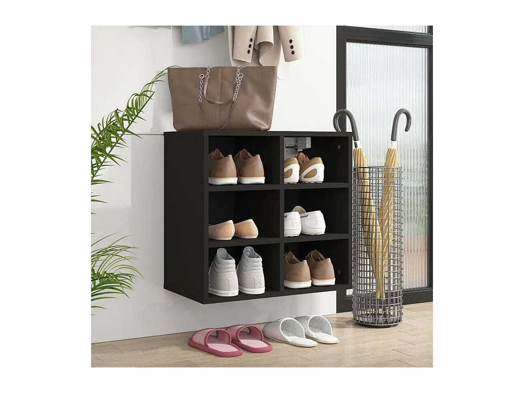 Schuhregal Schwarz 52,5x30x50 cm