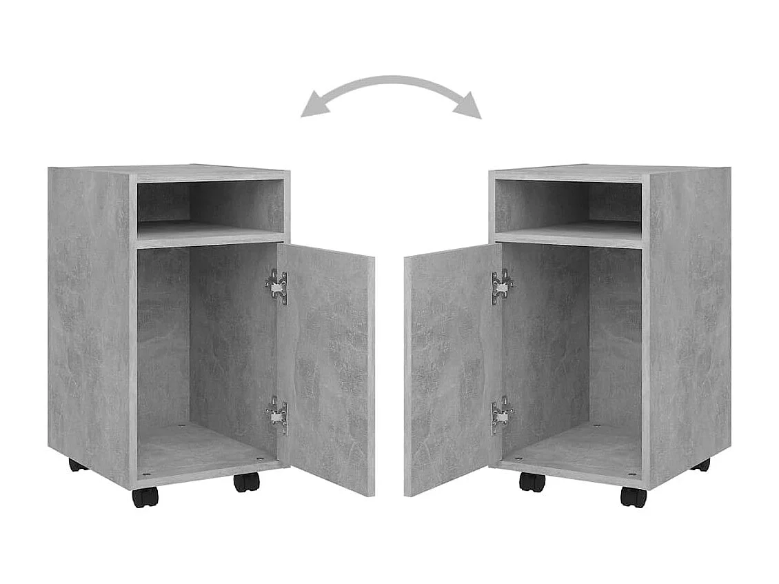 Armoire latérale et roues Gris béton 33x38x60cm Bois ingénierie