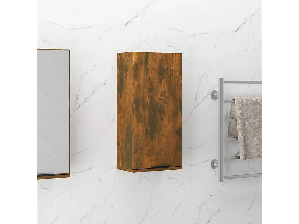 Badkamerkast wandgemonteerd 32x20x67 cm gerookt eikenkleurig