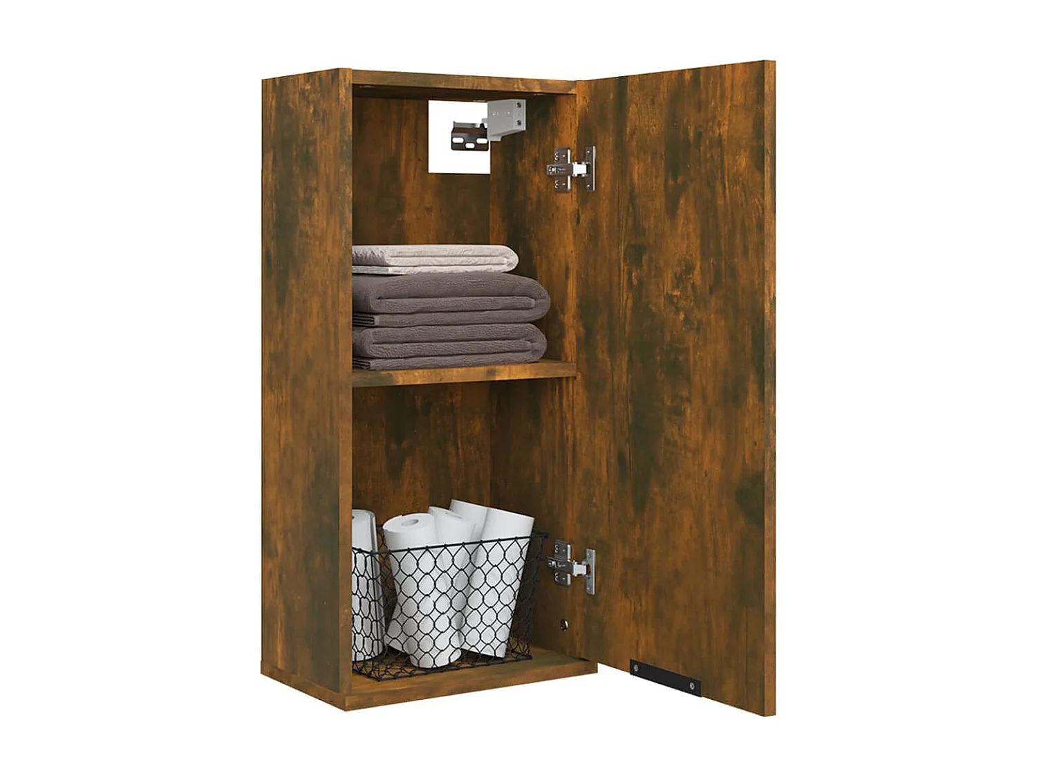 Badkamerkast wandgemonteerd 32x20x67 cm gerookt eikenkleurig