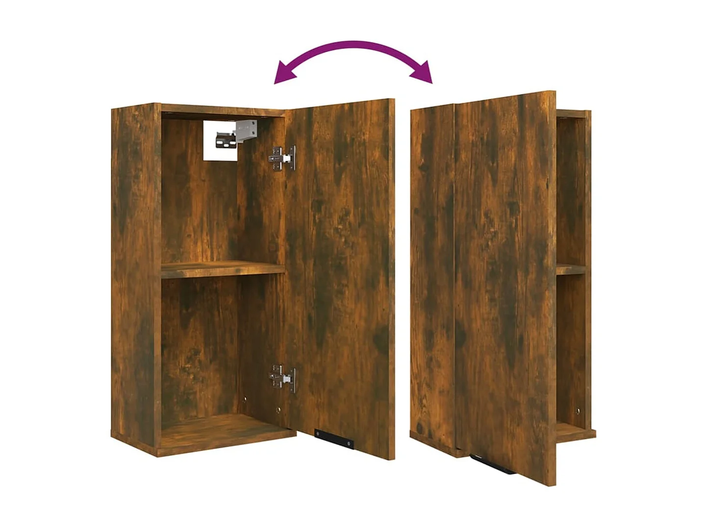 Badkamerkast wandgemonteerd 32x20x67 cm gerookt eikenkleurig