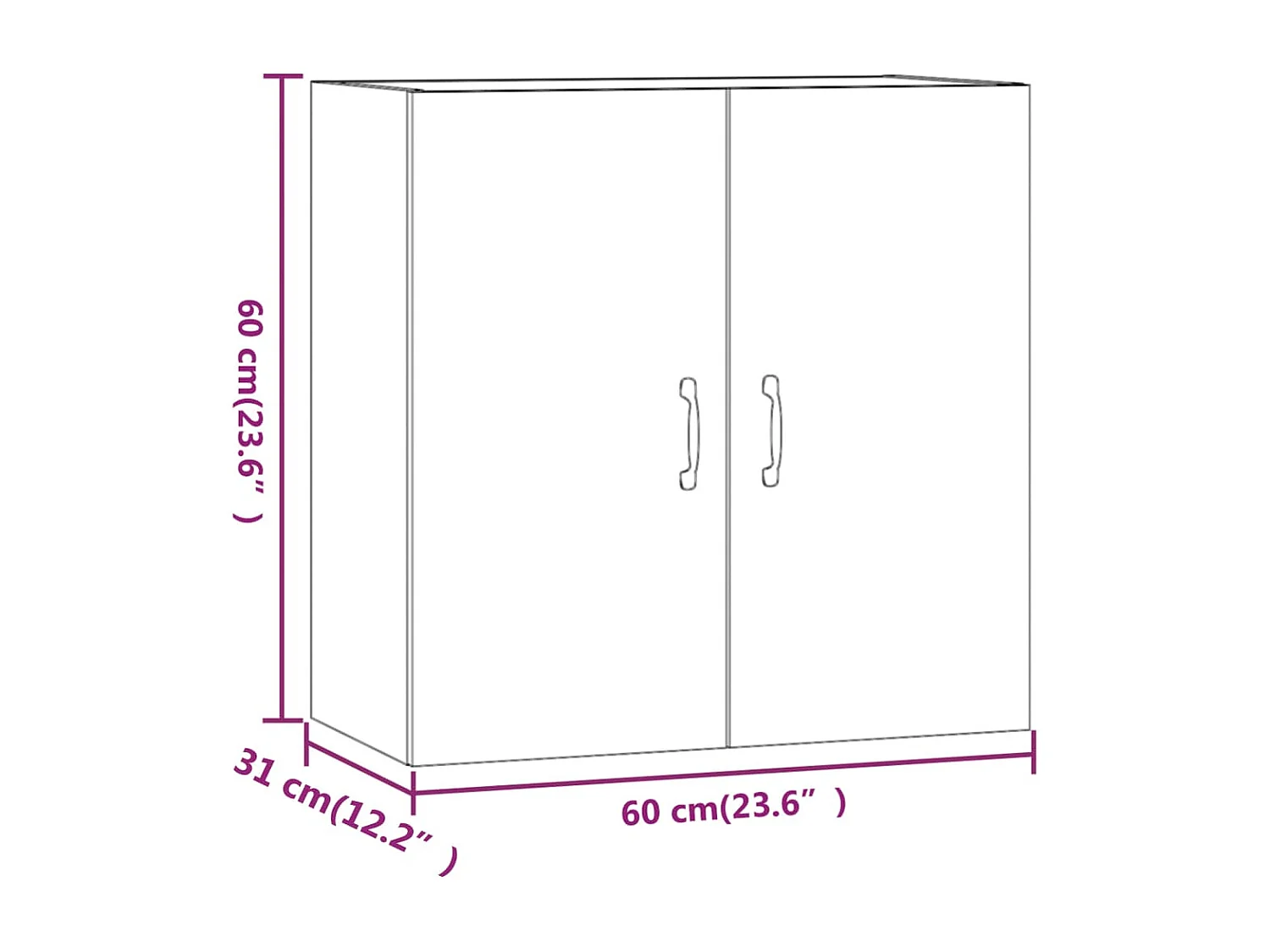 Armoire murale Blanc 60x31x60 cm Bois d'ingénierie