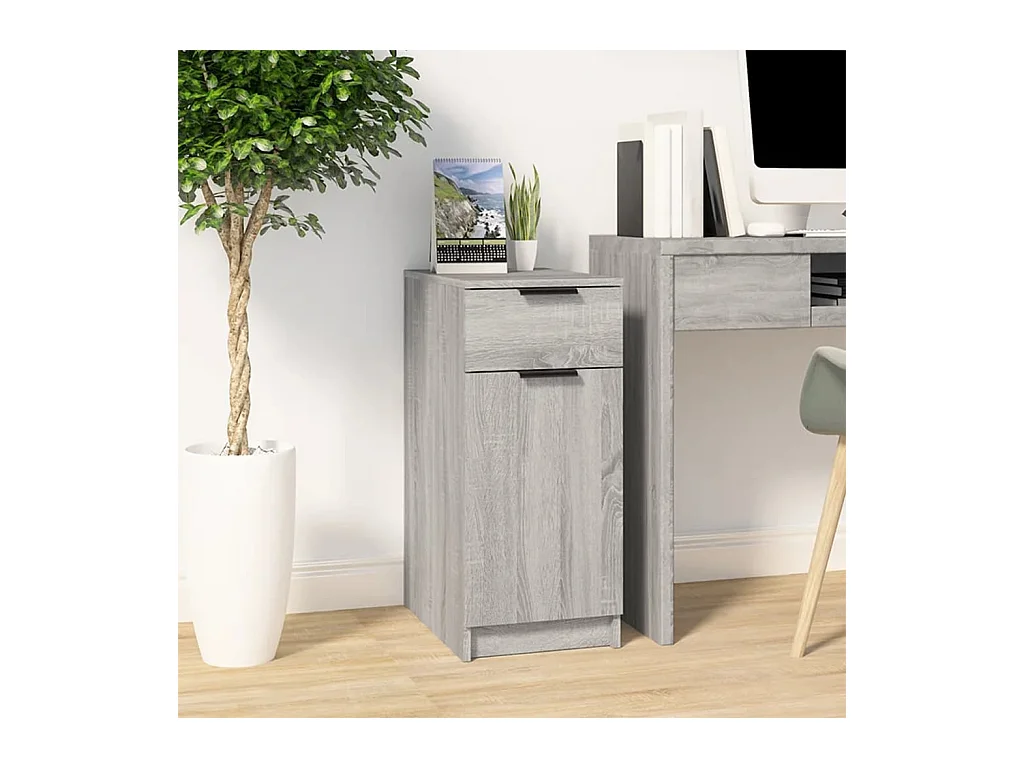 Armadietto da Scrivania Grigio Sonoma 33,5x50x75 cm Legno