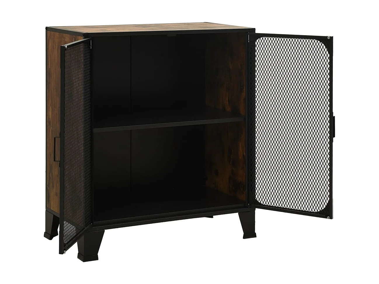 Aufbewahrungsschrank Rustikal Braun 72x36x82 cm Metall und MDF