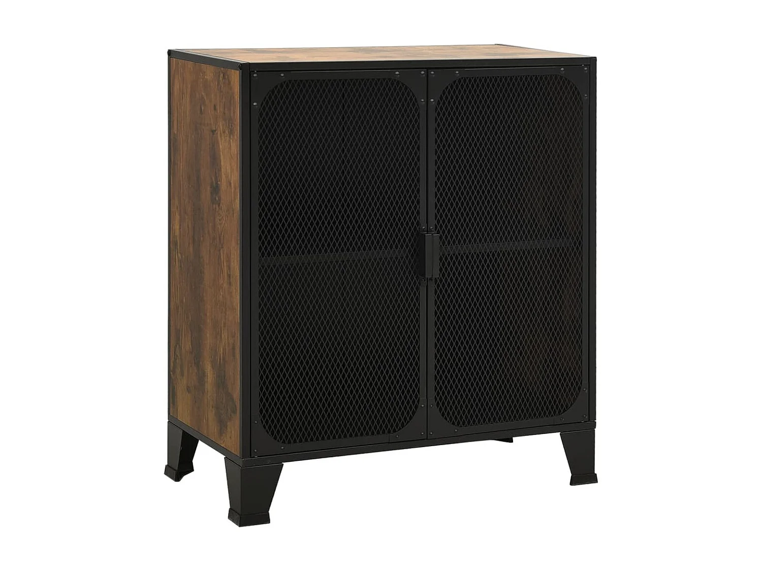 Armoire de rangement Marron rustique 72x36x82 cm Métal et MDF