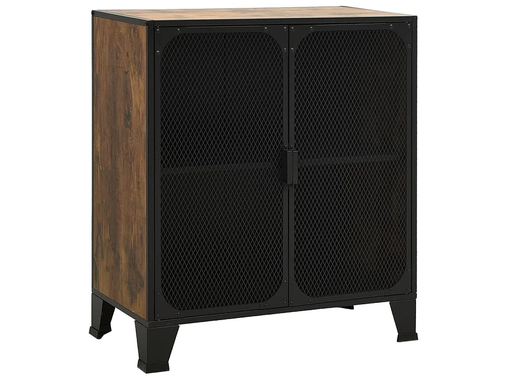 Armoire de rangement Marron rustique 72x36x82 cm Métal et MDF