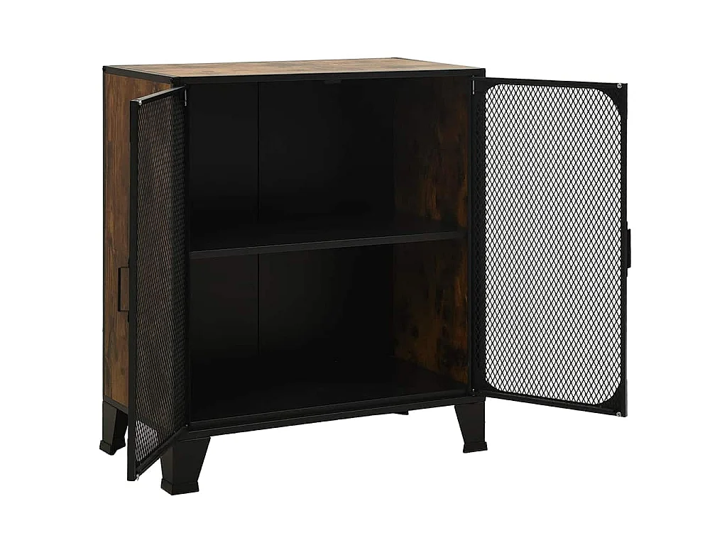 Armoire de rangement Marron rustique 72x36x82 cm Métal et MDF