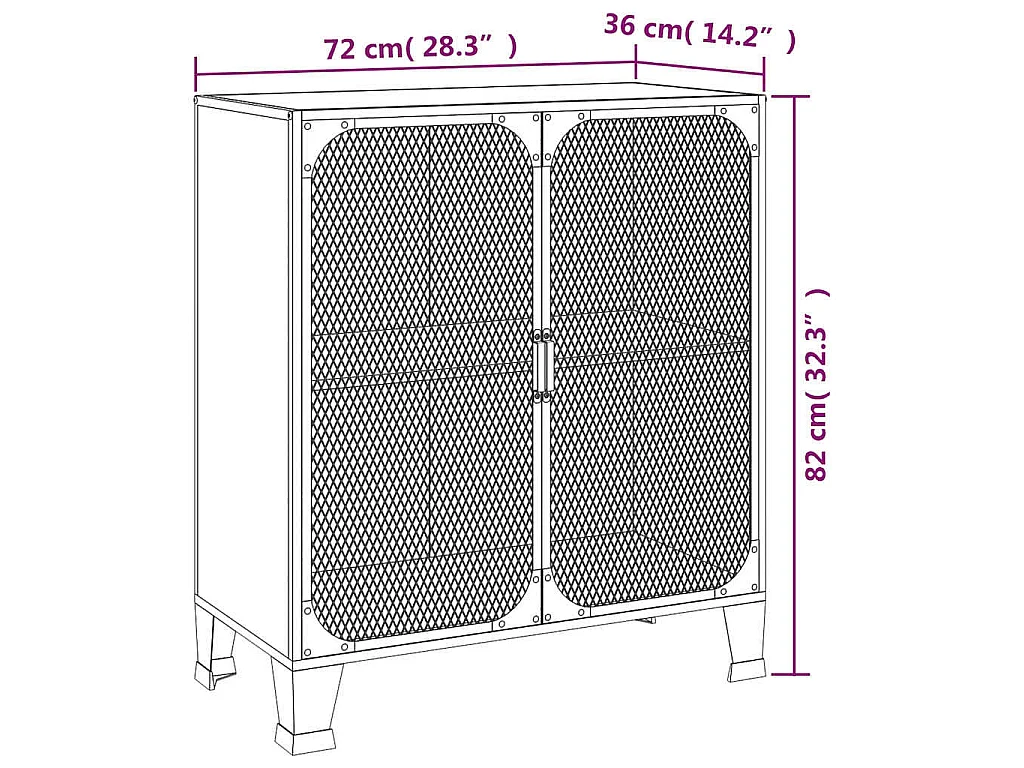 Armoire de rangement Marron rustique 72x36x82 cm Métal et MDF