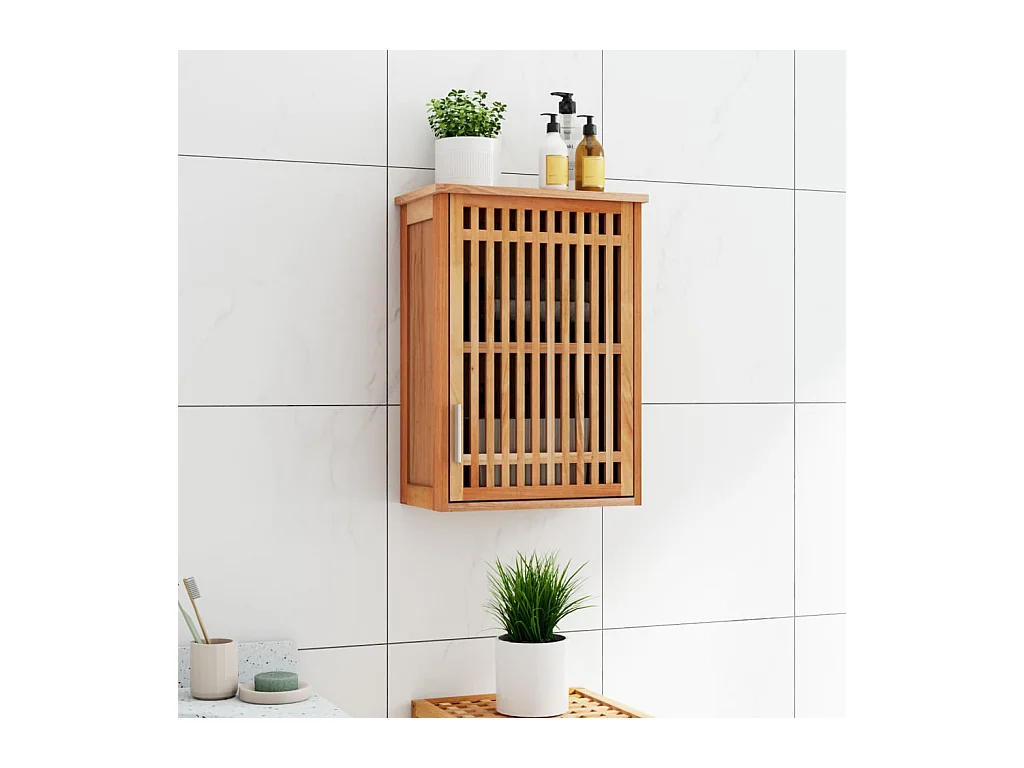 Armoire murale de salle de bain 42x23x60cm Bois massif de noyer