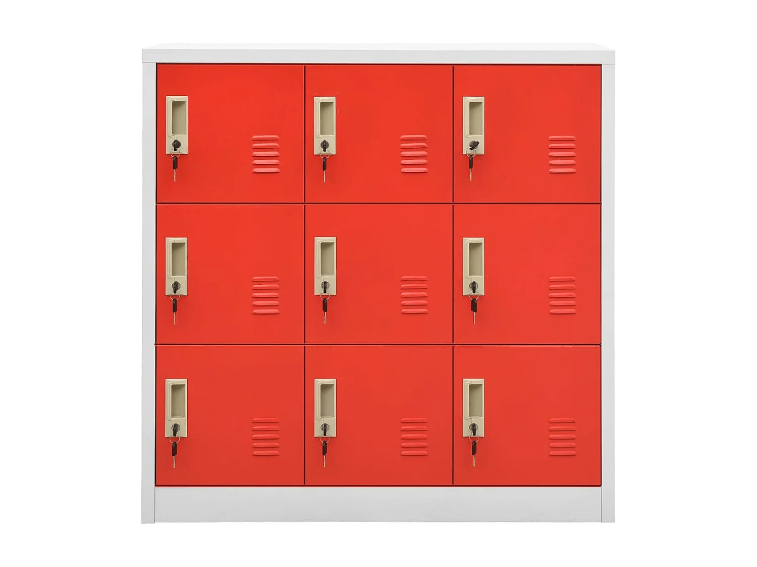 Lockerkast 90x45x92,5 cm staal lichtgrijs en rood