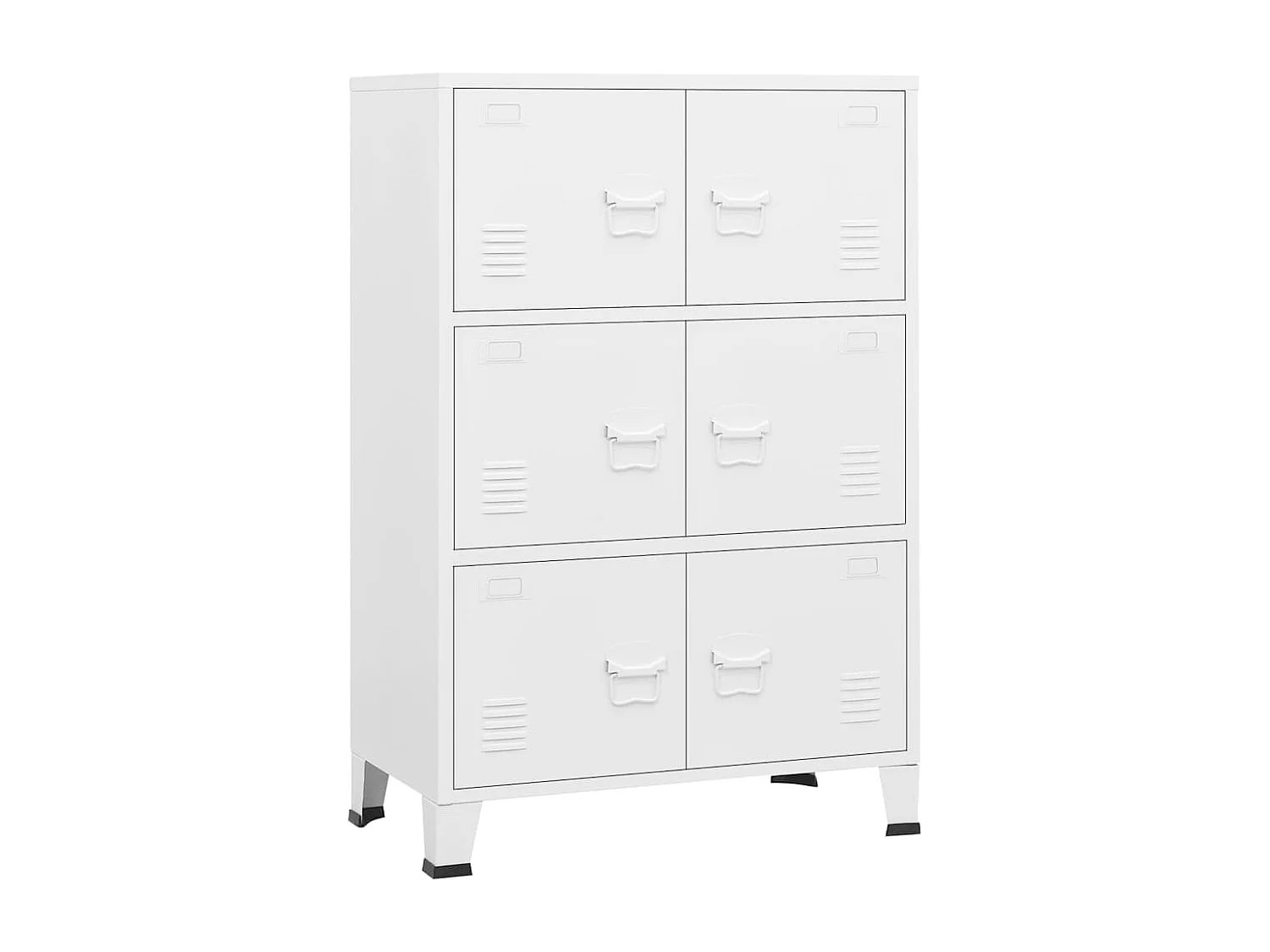 Coffre de rangement industriel Blanc 75x40x115 cm Métal