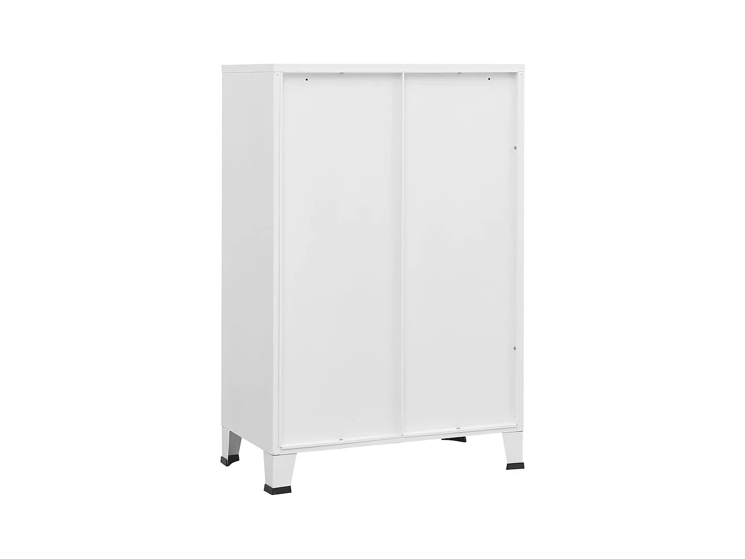 Coffre de rangement industriel Blanc 75x40x115 cm Métal