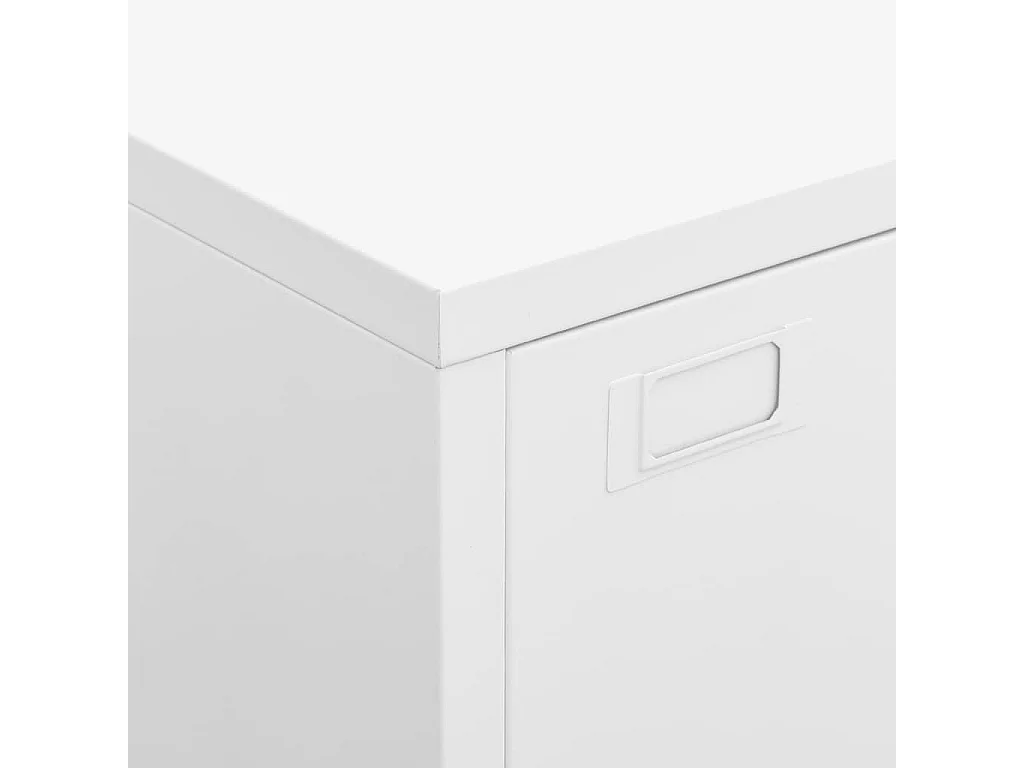 Coffre de rangement industriel Blanc 75x40x115 cm Métal