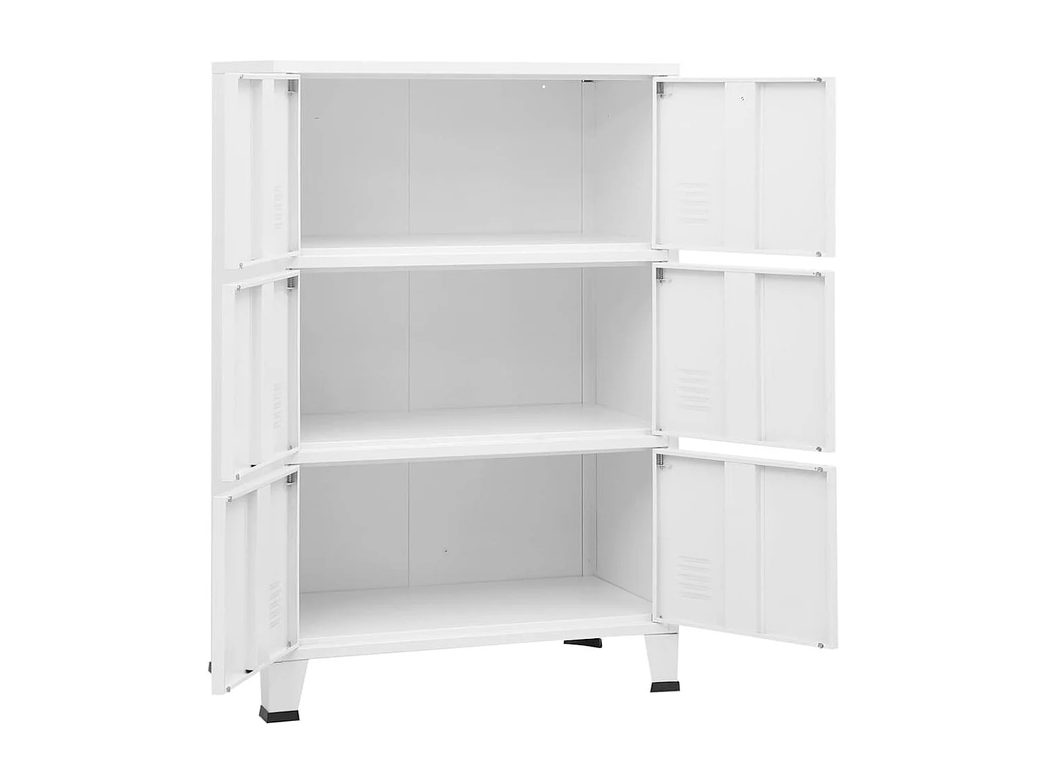 Coffre de rangement industriel Blanc 75x40x115 cm Métal