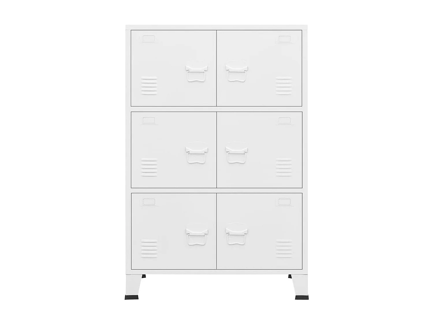 Coffre de rangement industriel Blanc 75x40x115 cm Métal