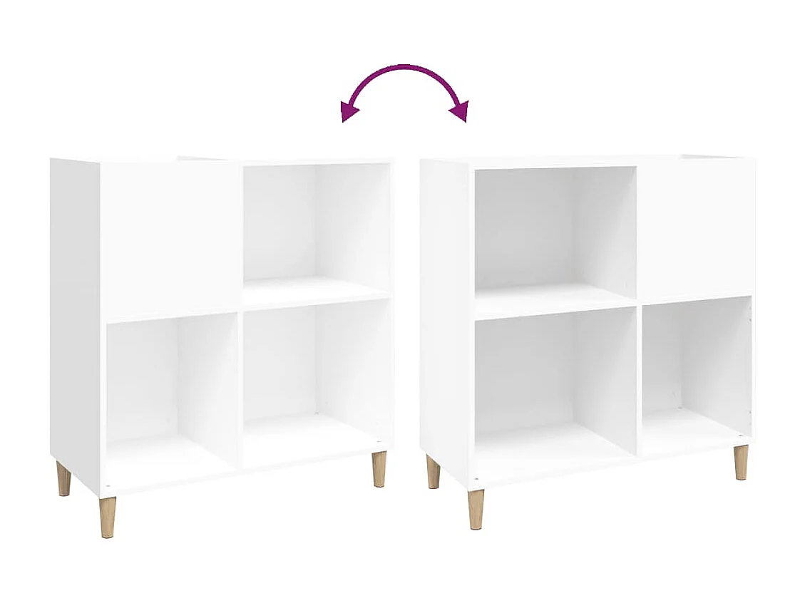 Platenkast 84,5x38x89 cm bewerkt hout wit