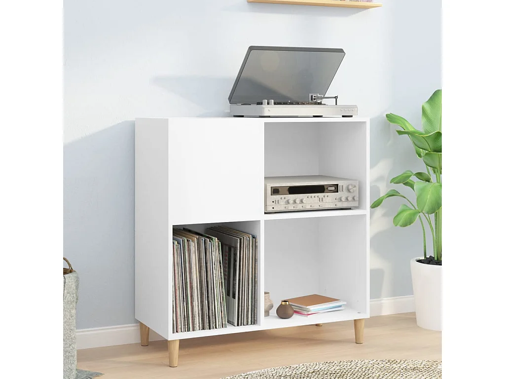 Armoire à disques blanc 84,5x38x89 cm bois d'ingénierie