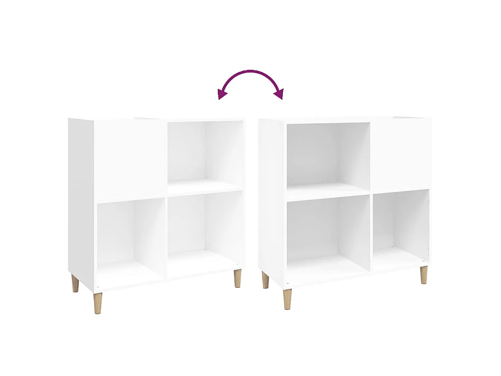 Platenkast 84,5x38x89 cm bewerkt hout wit