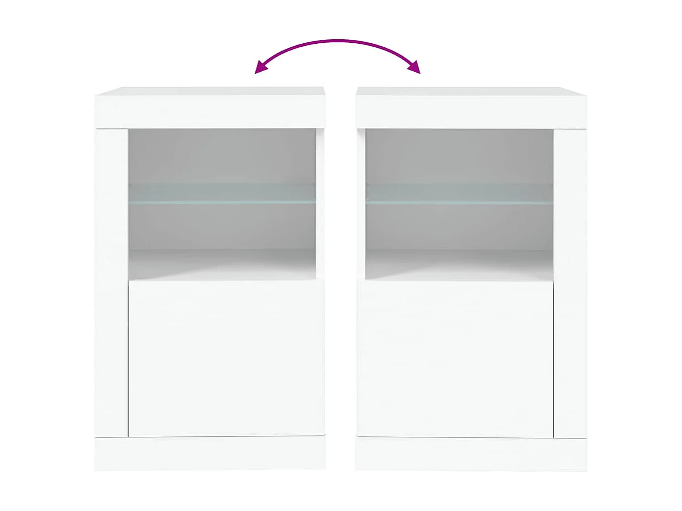 Aparador con luces LED madera de ingeniería blanco