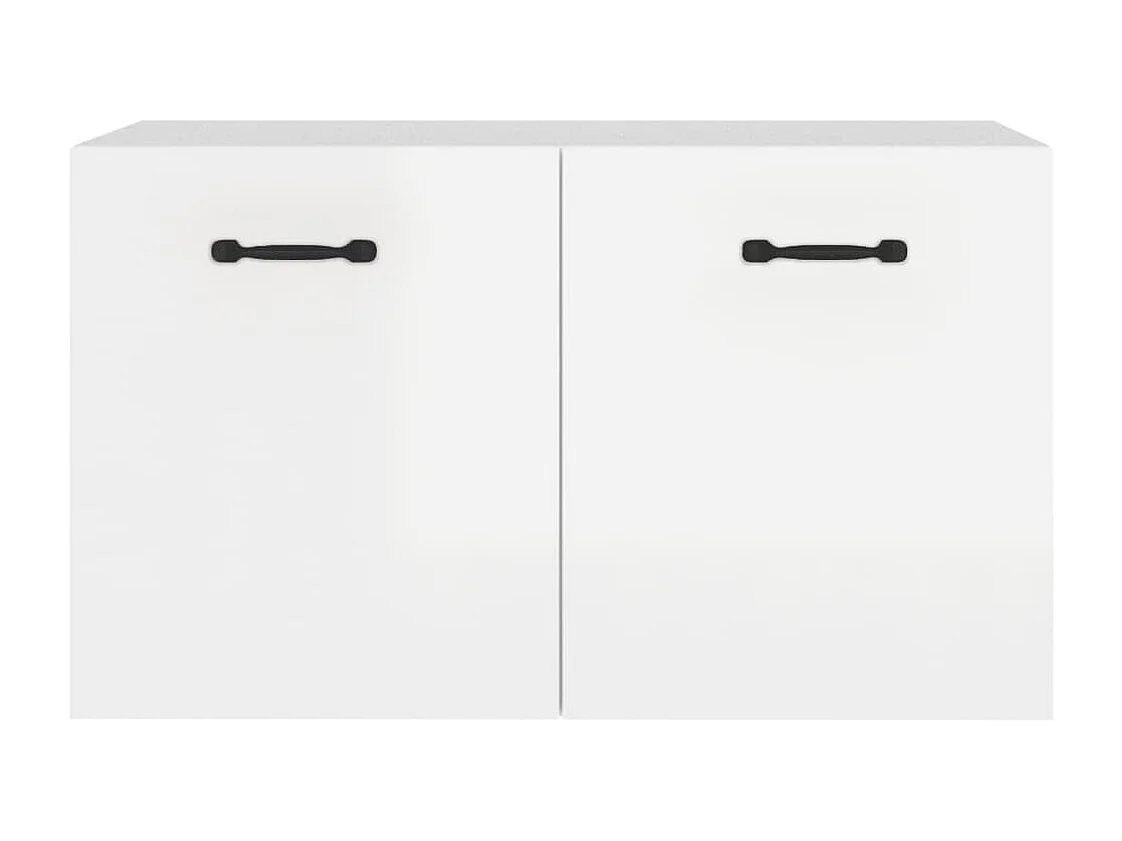 Armadietto a Muro Bianco Lucido 60x36,5x35 cm Legno Multistrato