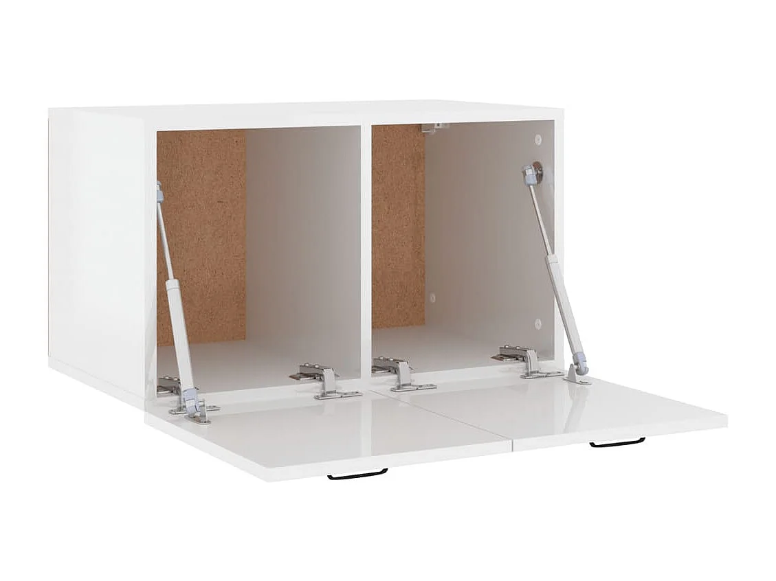 Armadietto a Muro Bianco Lucido 60x36,5x35 cm Legno Multistrato
