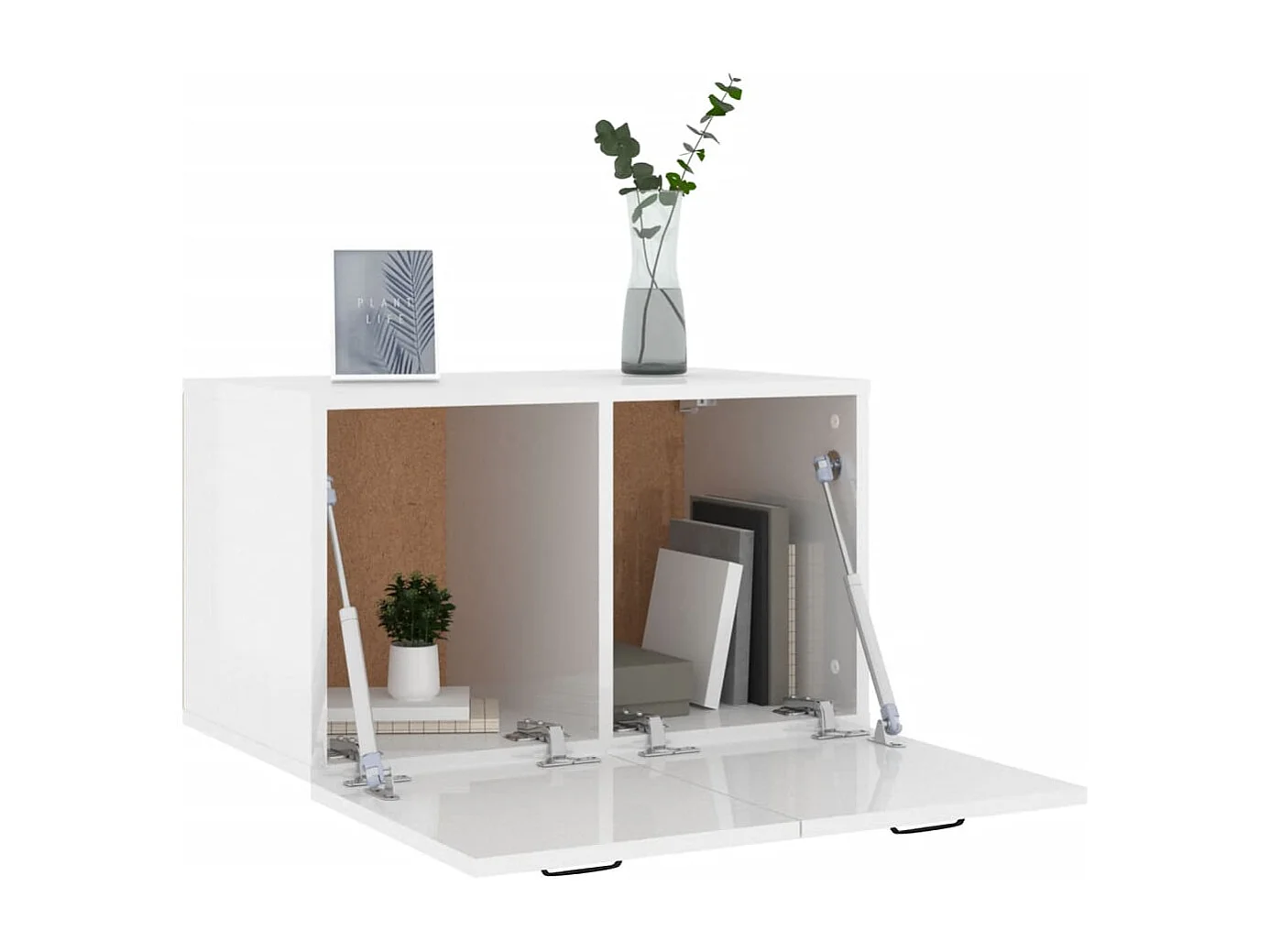 Armoire murale Blanc brillant 60x36,5x35 cm Bois d'ingénierie