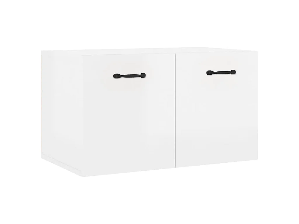 Wandkast 60x36,5x35 cm bewerkt hout hoogglans wit
