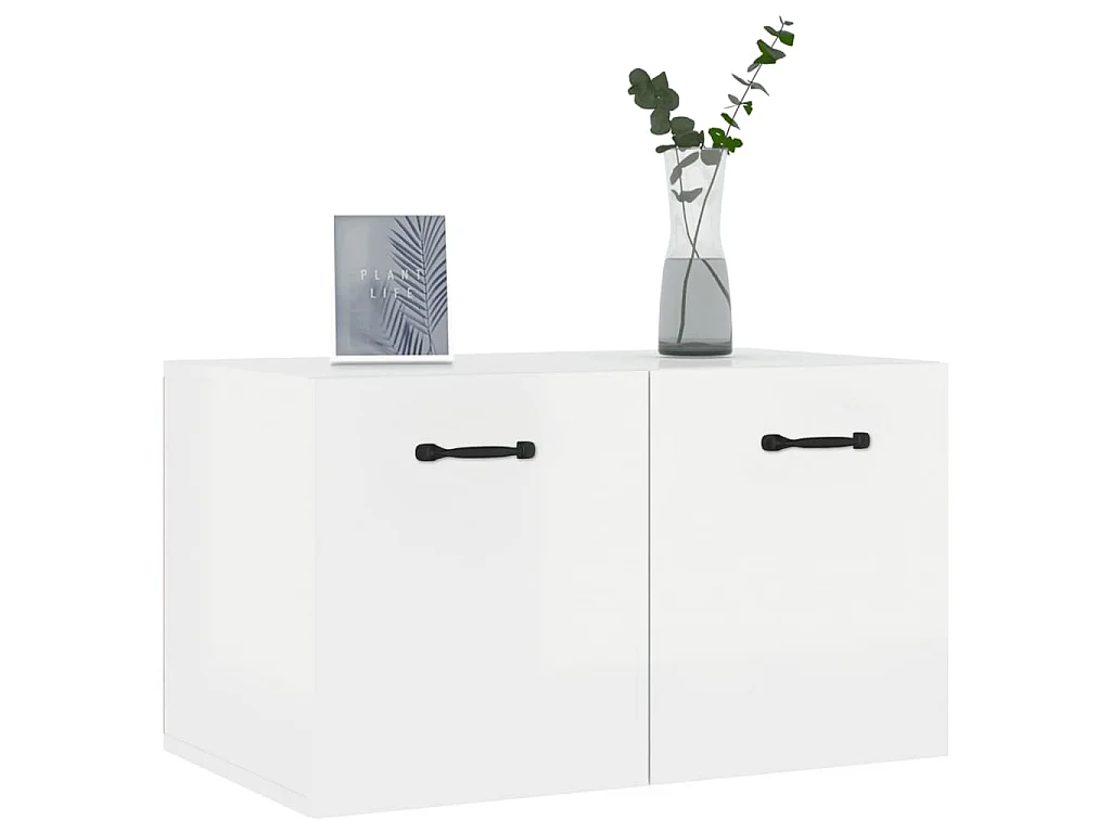 Wandkast 60x36,5x35 cm bewerkt hout hoogglans wit