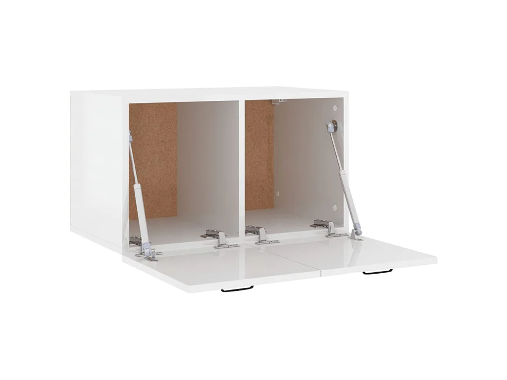 Wandkast 60x36,5x35 cm bewerkt hout hoogglans wit