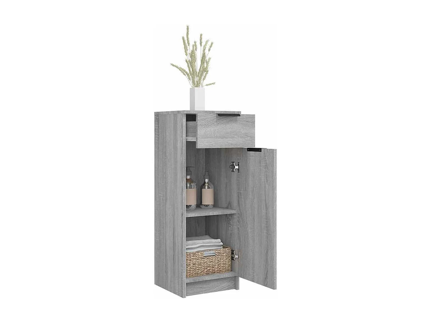 Badschrank Grau Sonoma 32x34x90 cm Holzwerkstoff