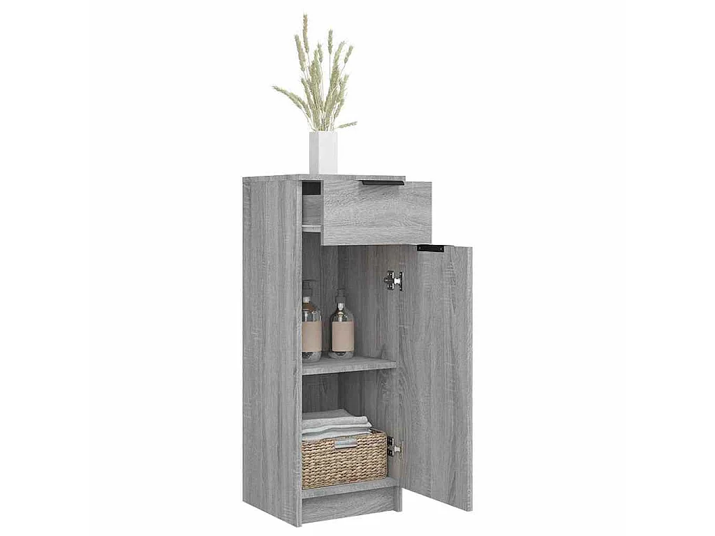 Badschrank Grau Sonoma 32x34x90 cm Holzwerkstoff