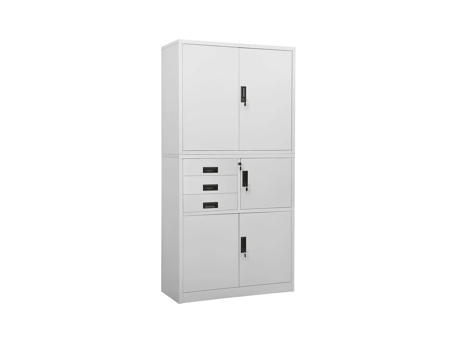 Armoire de bureau Gris clair 90x40x180 cm Acier