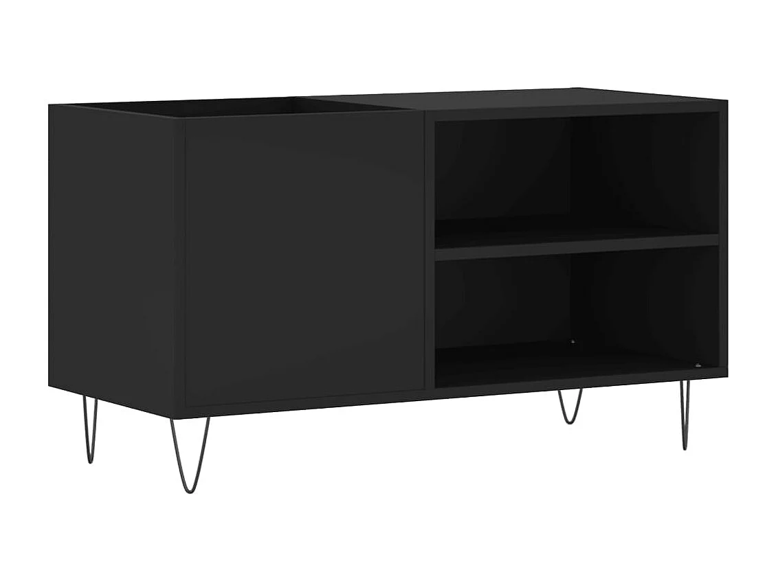 Armoire à disques noir 85x38x48 cm bois d'ingénierie