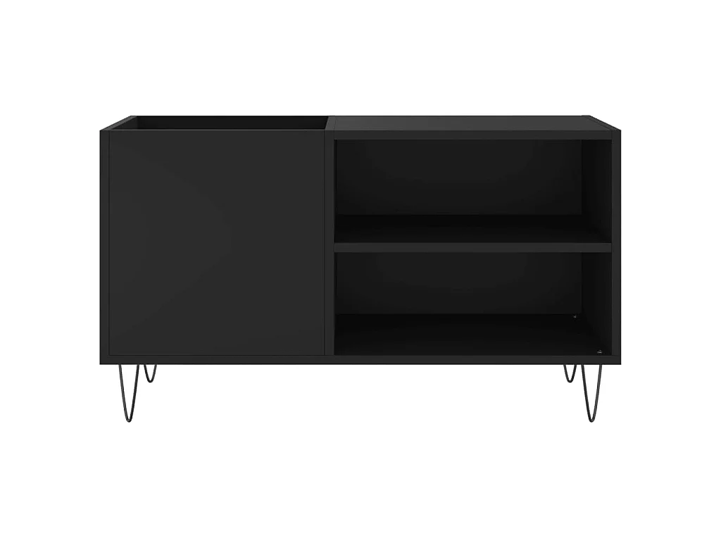 Armoire à disques noir 85x38x48 cm bois d'ingénierie