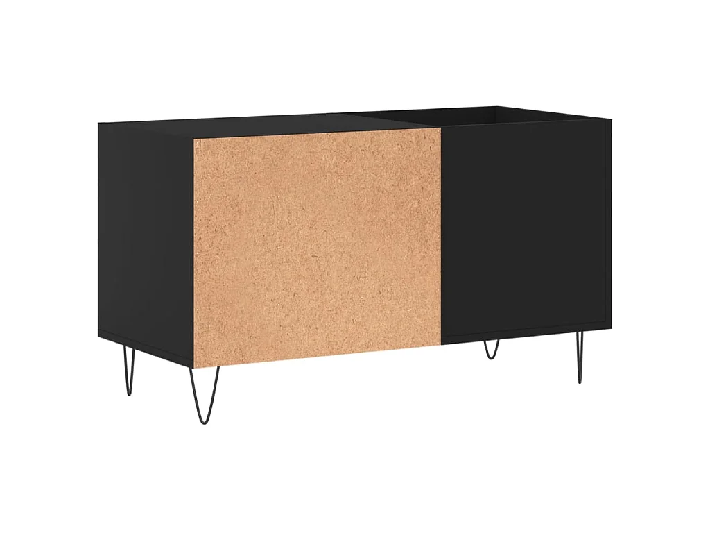 Armoire à disques noir 85x38x48 cm bois d'ingénierie