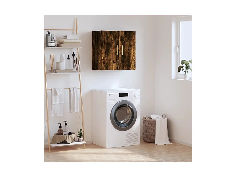 Armadietto a Muro Rovere Fumo 60x31x60 cm in Legno Multistrato