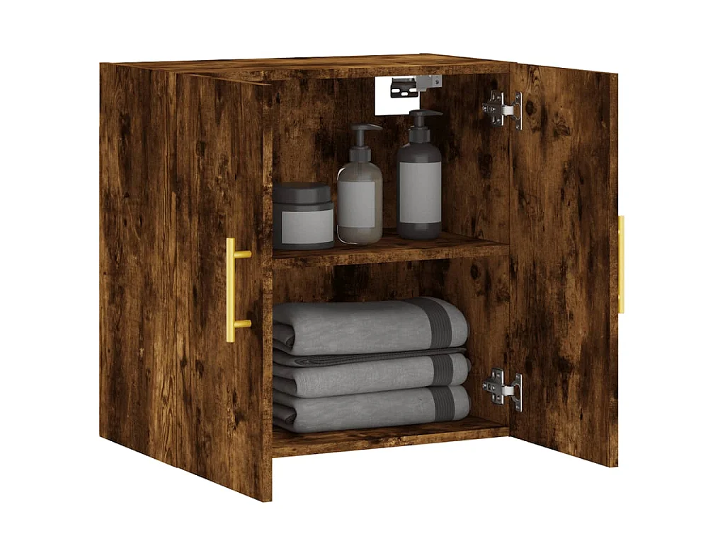 Armoire murale chêne fumé 60x31x60 cm bois d'ingénierie