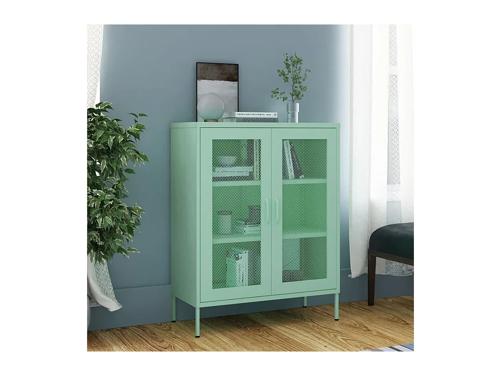 Lagerschrank Minzgrün 80x35x101,5 cm Stahl
