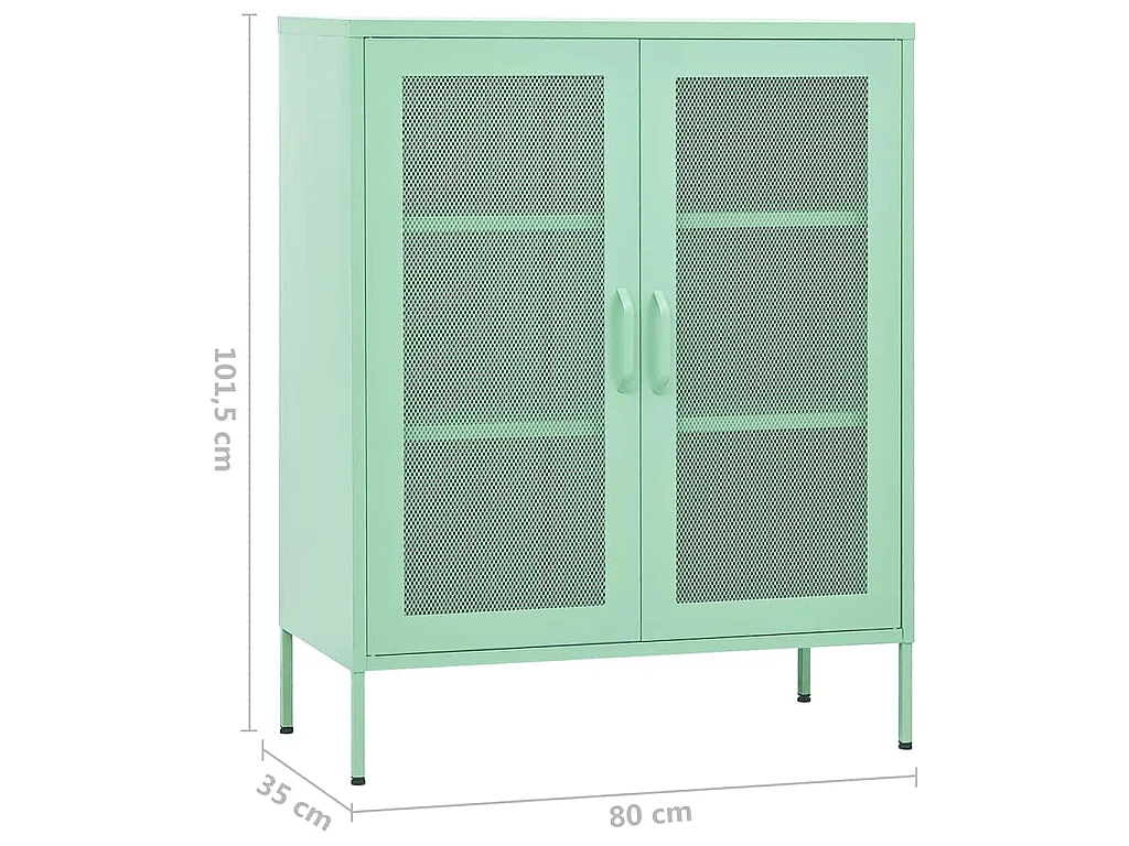 Armário de arrumação aço 80x35x101,5 cm verde-hortelã