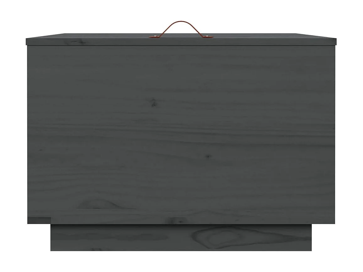 Boîtes de rangement et couvercles 3 pcs Gris Bois massif de pin