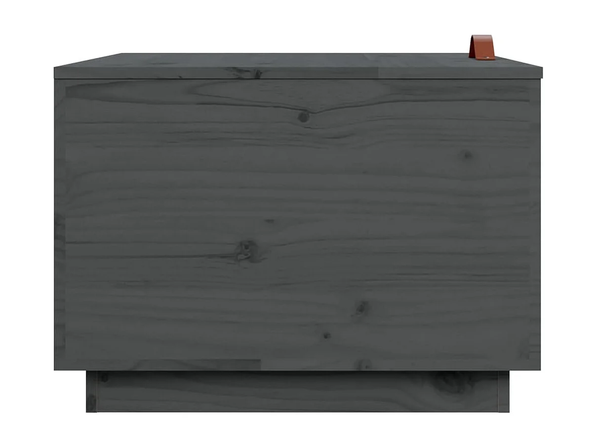 Boîtes de rangement et couvercles 3 pcs Gris Bois massif de pin