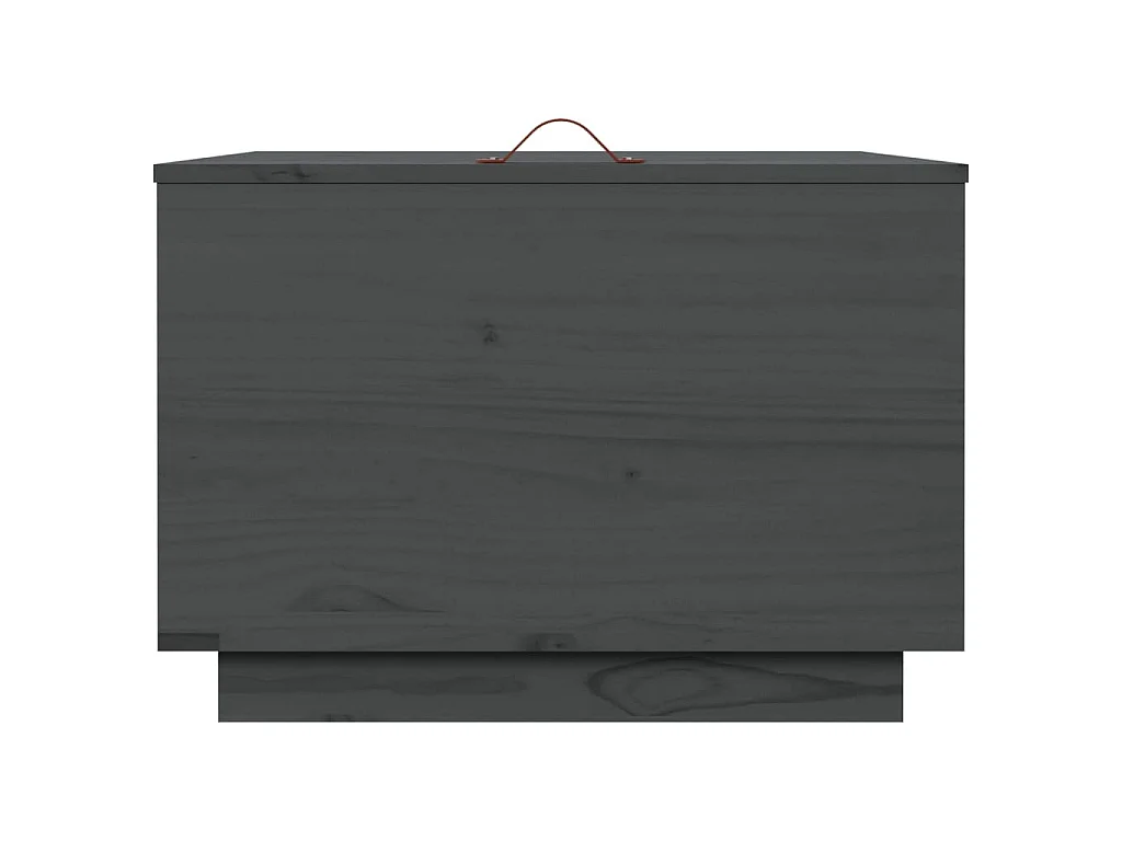 Boîtes de rangement et couvercles 3 pcs Gris Bois massif de pin