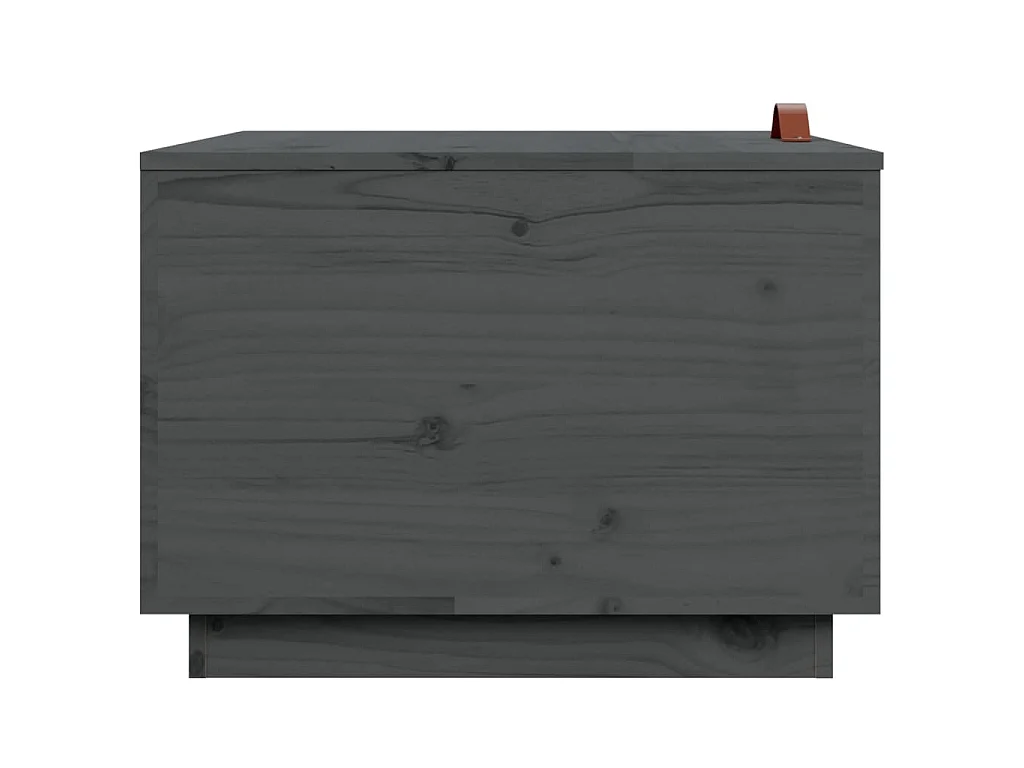 Boîtes de rangement et couvercles 3 pcs Gris Bois massif de pin