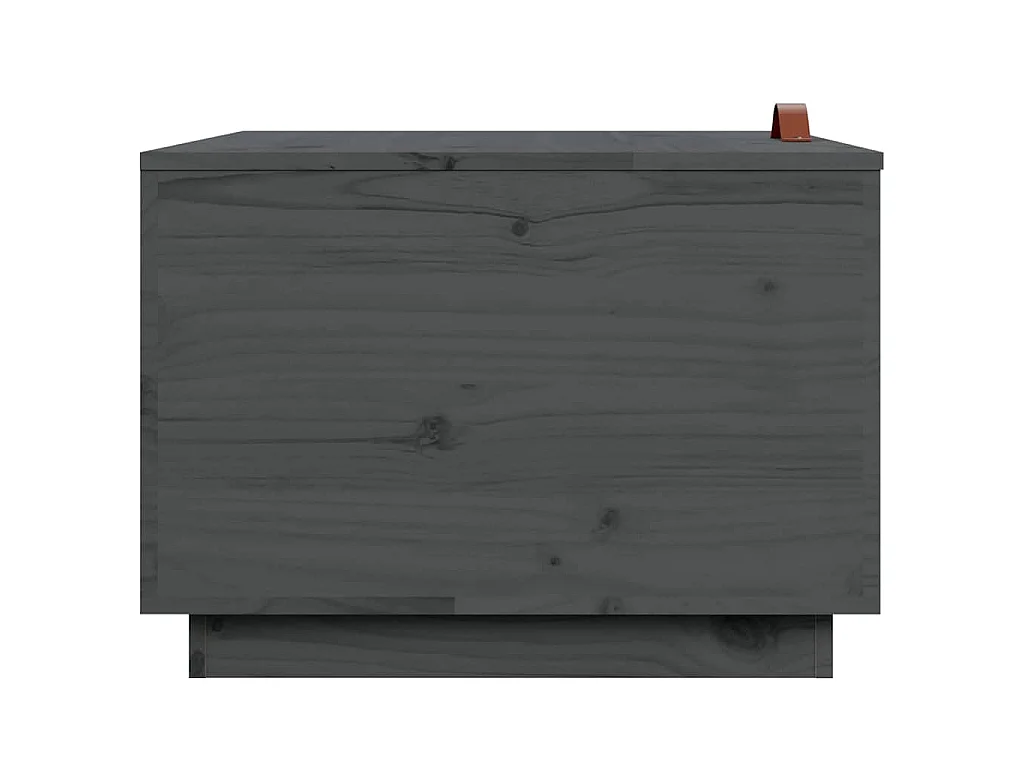 Cajas de almacenaje con tapa 3 pzas madera maciza pino gris