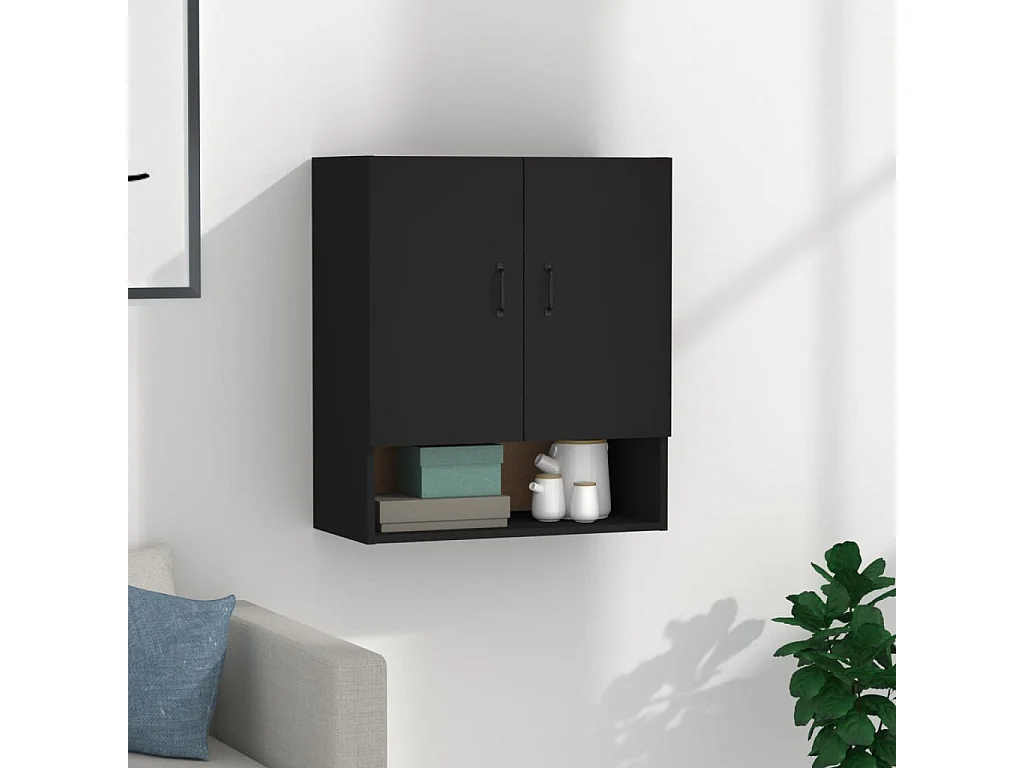 Armoire murale Noir 60x31x70 cm Bois d'ingénierie