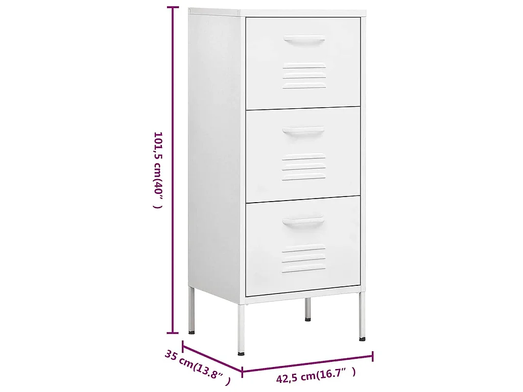 Armoire de rangement Blanc 42,5x35x101,5 cm Acier