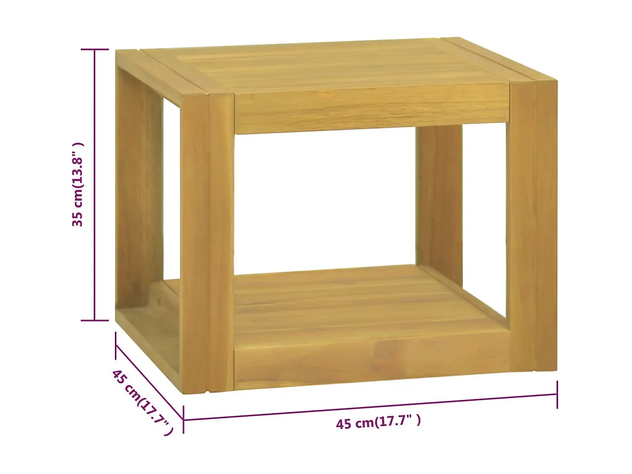 Badkamerwandkast 45x45x35 cm massief teakhout