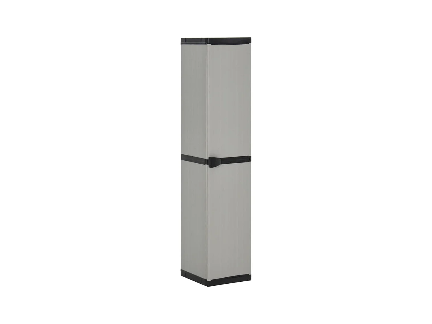 Garten-Lagerschrank mit 3 Böden Grau & Schwarz 34x40x168 cm
