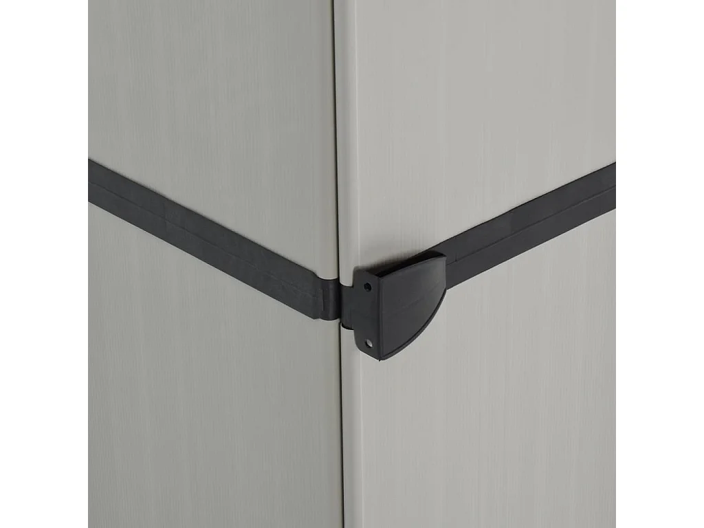 Armoire de rangement de jardin 3 étagères Gris/noir 34x40x168cm